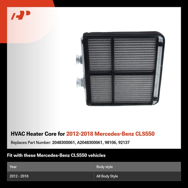 HVAC Heater Core for 2012-2018 Mercedes-Benz CLS550