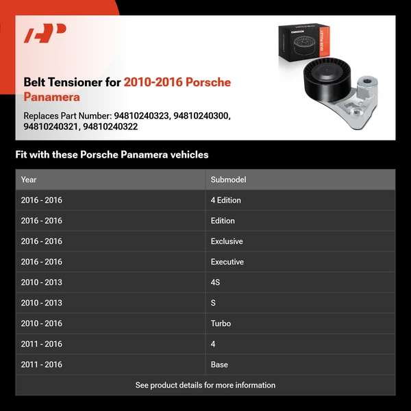 Belt Tensioner for 2010-2016 Porsche Panamera
