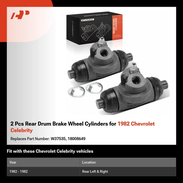 2 Pcs Rear Drum Brake Wheel Cylinders for 1982 Chevrolet Celebrity