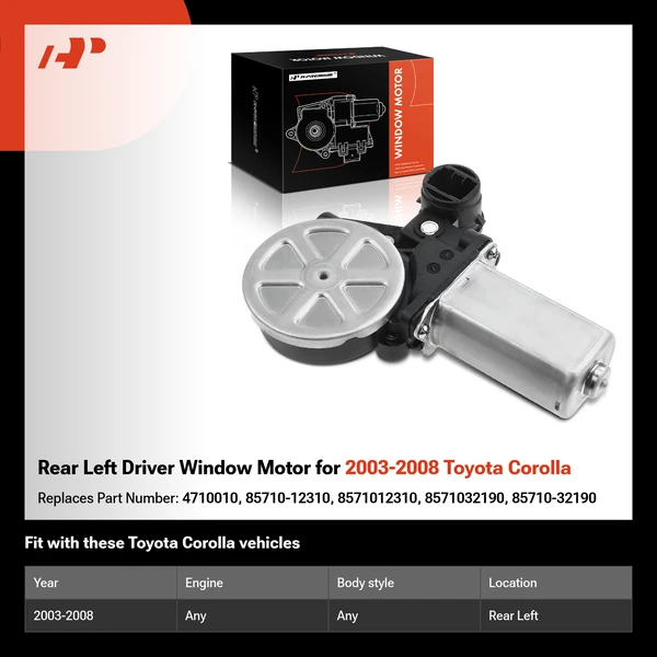 Rear Left Driver Window Motor for 2003-2008 Toyota Corolla