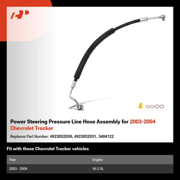 Power Steering Pressure Line Hose Assembly for 2003-2004 Chevrolet Tracker