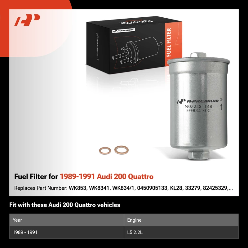 Fuel Filter for 1989-1991 Audi 200 Quattro