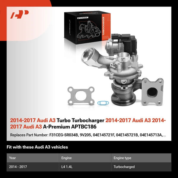 2014-2017 Audi A3 Turbo Turbocharger 2014-2017 Audi A3 2014-2017 Audi A3 A-Premium APTBC186