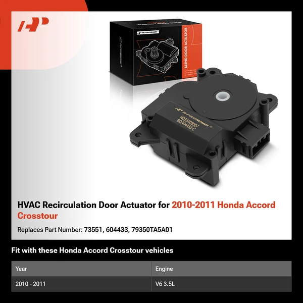 HVAC Recirculation Door Actuator for 2010-2011 Honda Accord Crosstour