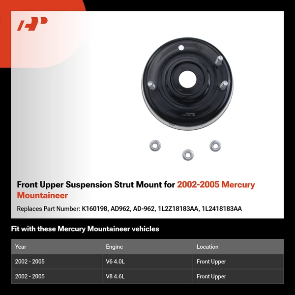 Front Upper Suspension Strut Mount for 2002-2005 Mercury Mountaineer