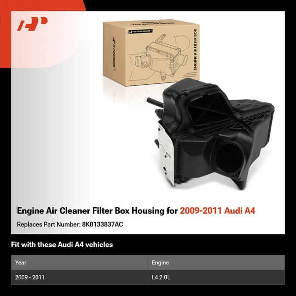 Engine Air Cleaner Filter Box Housing for 2009-2011 Audi A4