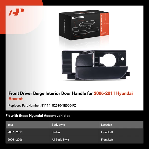 Front Driver Beige Interior Door Handle for 2006-2011 Hyundai Accent