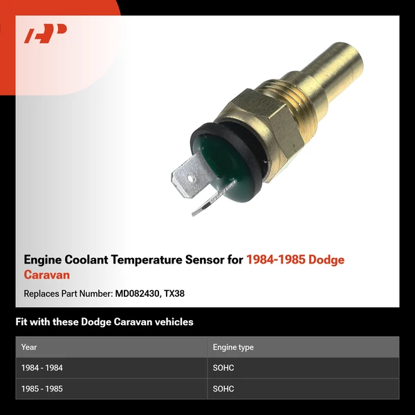 Engine Coolant Temperature Sensor for 1984-1985 Dodge Caravan