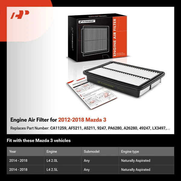 Engine Air Filter for 2012-2018 Mazda 3