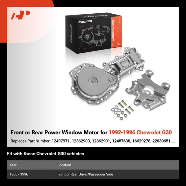 Front or Rear Power Window Motor for 1992-1996 Chevrolet G30