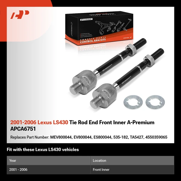 2001-2006 Lexus LS430 Tie Rod End Front Inner A-Premium APCA6751