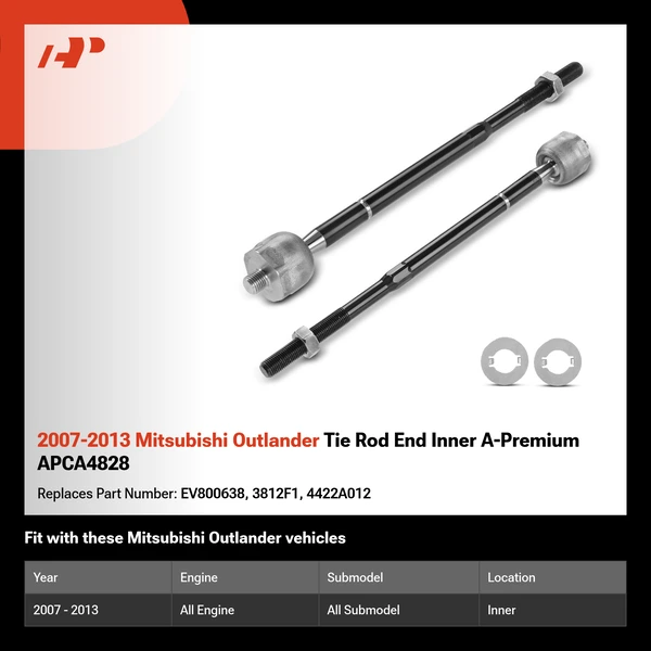 2007-2013 Mitsubishi Outlander Tie Rod End Inner A-Premium APCA4828