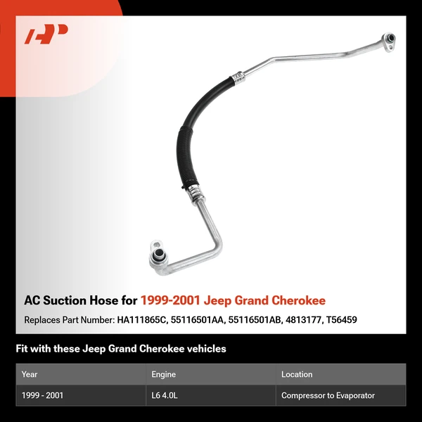 AC Suction Hose for 1999-2001 Jeep Grand Cherokee