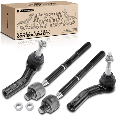 4 Pcs Inner & Outer Tie Rod End Assembly