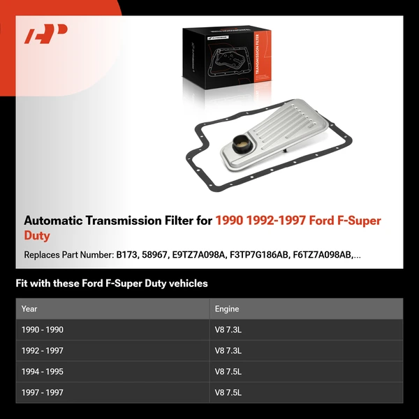 Automatic Transmission Filter for 1990 1992-1997 Ford F-Super Duty