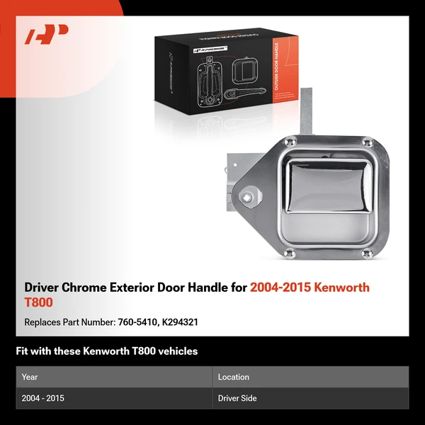 Driver Chrome Exterior Door Handle for 2004-2015 Kenworth T800