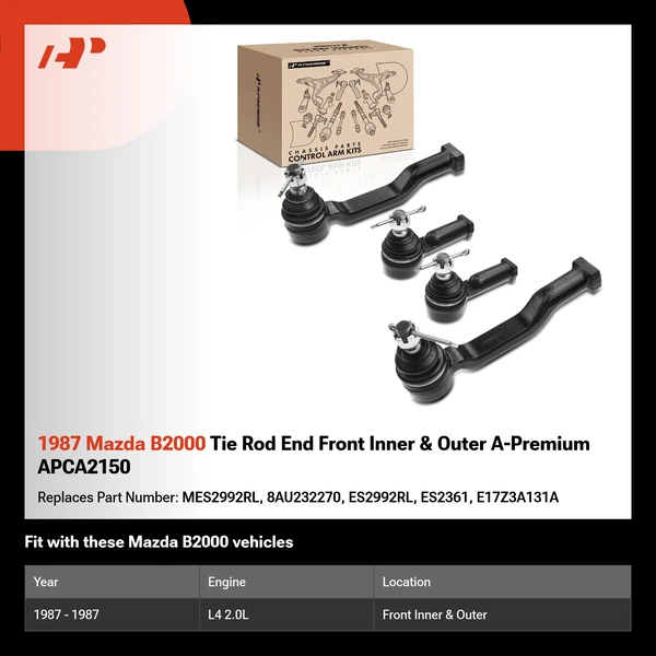 1987 Mazda B2000 Tie Rod End Front Inner & Outer A-Premium APCA2150