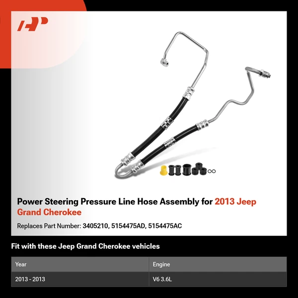 Power Steering Pressure Line Hose Assembly for 2013 Jeep Grand Cherokee