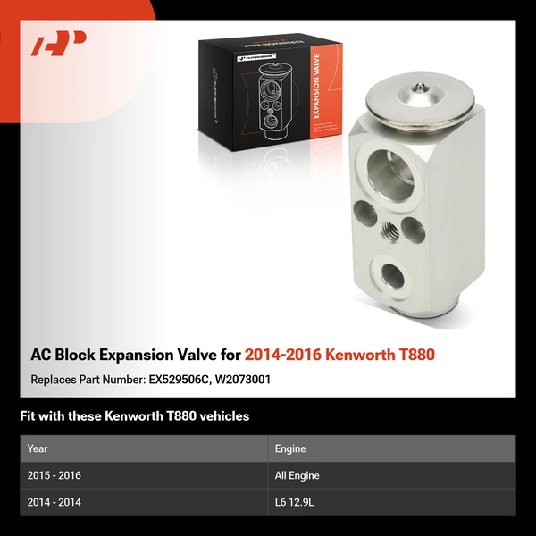 AC Block Expansion Valve for 2014-2016 Kenworth T880