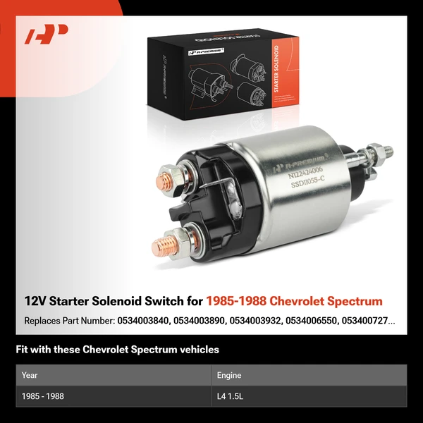 12V Starter Solenoid Switch for 1985-1988 Chevrolet Spectrum