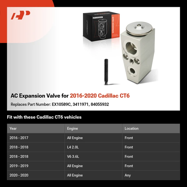AC Expansion Valve for 2016-2020 Cadillac CT6