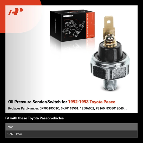 Oil Pressure Sender/Switch for 1992-1993 Toyota Paseo