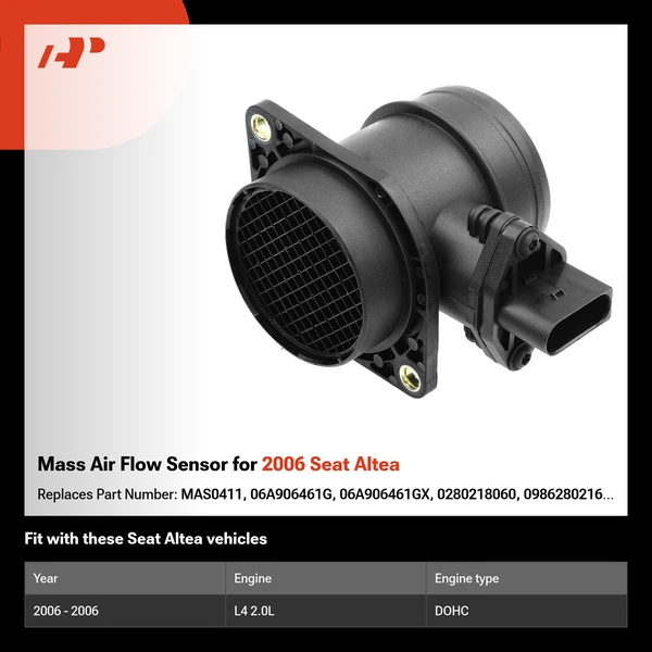Mass Air Flow Sensor for 2006 Seat Altea