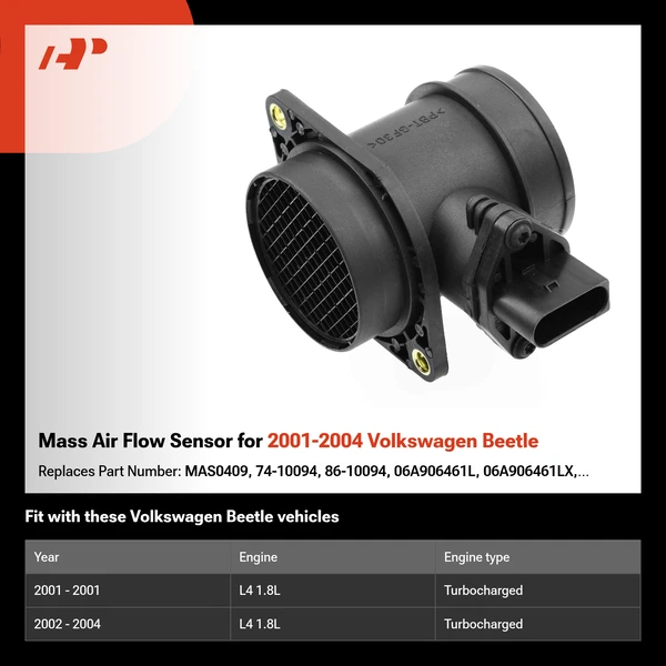 Mass Air Flow Sensor for 2001-2004 Volkswagen Beetle