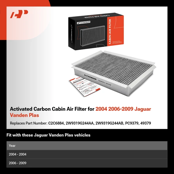 Activated Carbon Cabin Air Filter for 2004 2006-2009 Jaguar Vanden Plas