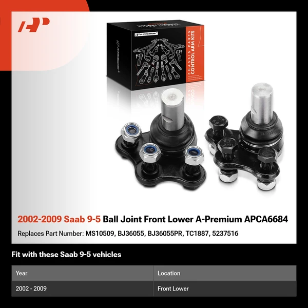 2002-2009 Saab 9-5 Ball Joint Front Lower A-Premium APCA6684