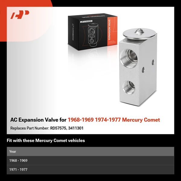 AC Expansion Valve for 1968-1969 1974-1977 Mercury Comet