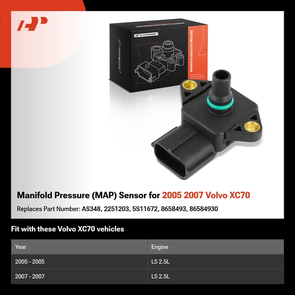 Manifold Pressure (MAP) Sensor for 2005 2007 Volvo XC70
