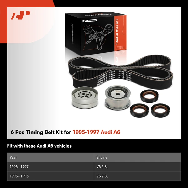 6 Pcs Timing Belt Kit for 1995-1997 Audi A6