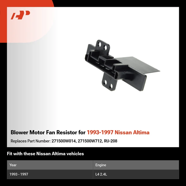 Blower Motor Fan Resistor for 1993-1997 Nissan Altima