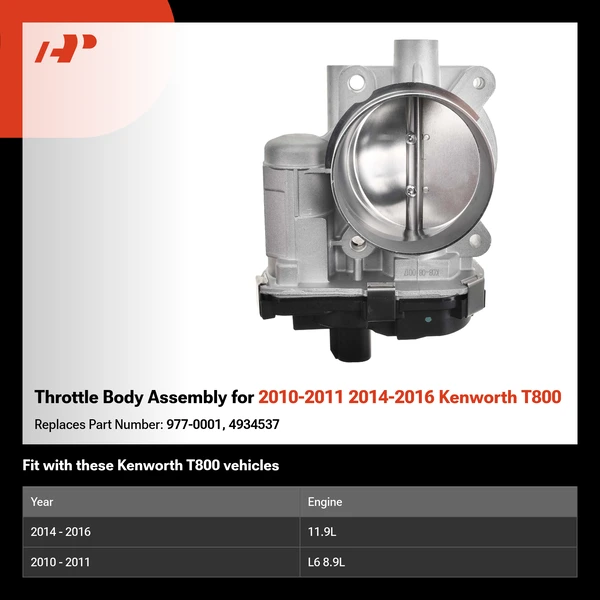 Throttle Body Assembly for 2010-2011 2014-2016 Kenworth T800