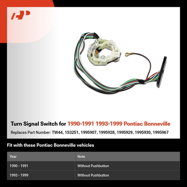 Turn Signal Switch for 1990-1991 1993-1999 Pontiac Bonneville