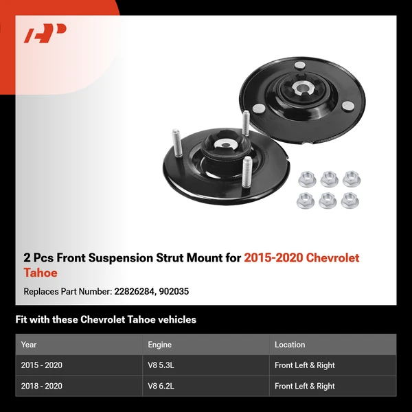 2 Pcs Front Suspension Strut Mount for 2015-2020 Chevrolet Tahoe