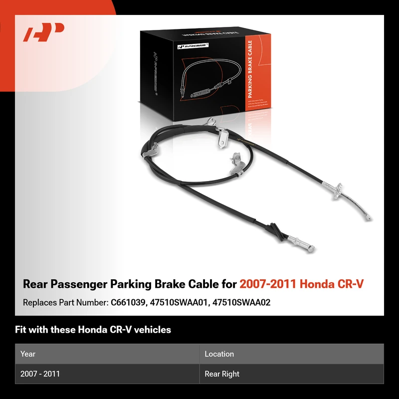 Rear Passenger Parking Brake Cable for 2007-2011 Honda CR-V