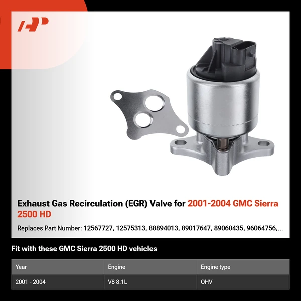 Exhaust Gas Recirculation (EGR) Valve for 2001-2004 GMC Sierra 2500 HD