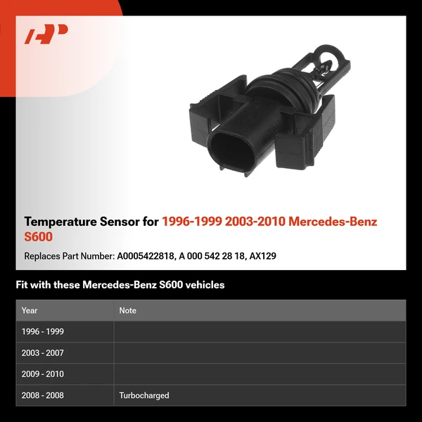 Temperature Sensor for 1996-1999 2003-2010 Mercedes-Benz S600