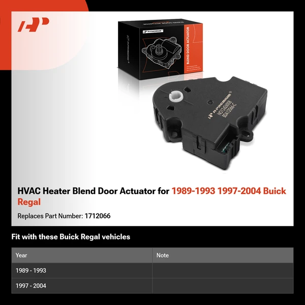 HVAC Heater Blend Door Actuator for 1989-1993 1997-2004 Buick Regal