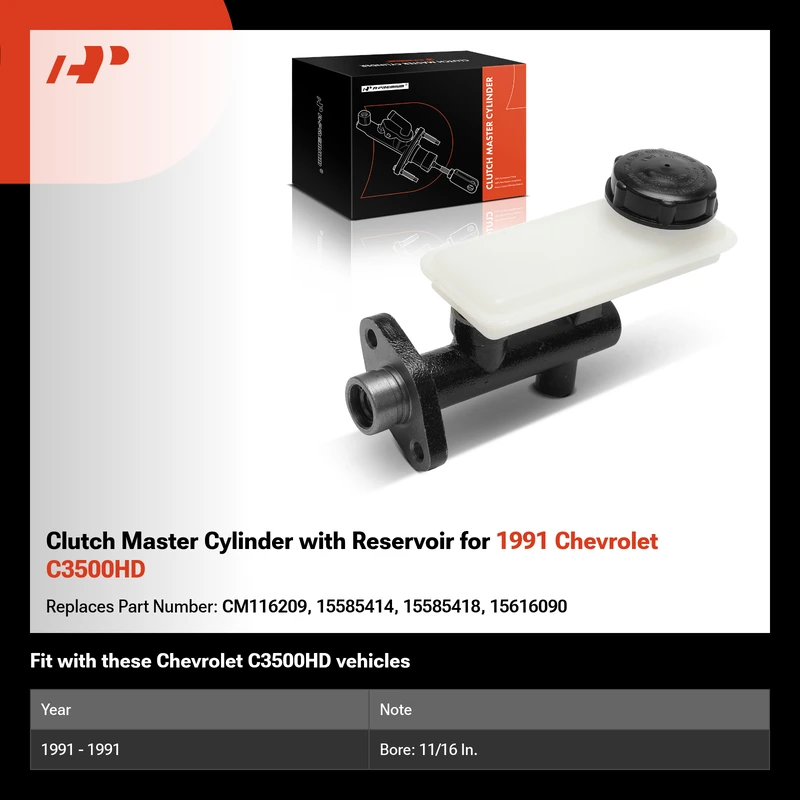 Clutch Master Cylinder with Reservoir for 1991 Chevrolet C3500HD