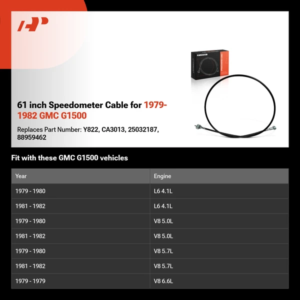 61 inch Speedometer Cable for 1979-1982 GMC G1500
