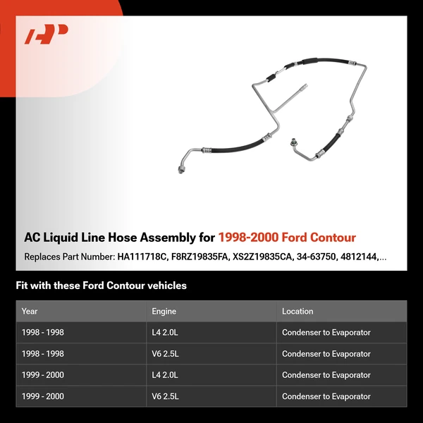 AC Liquid Line Hose Assembly for 1998-2000 Ford Contour