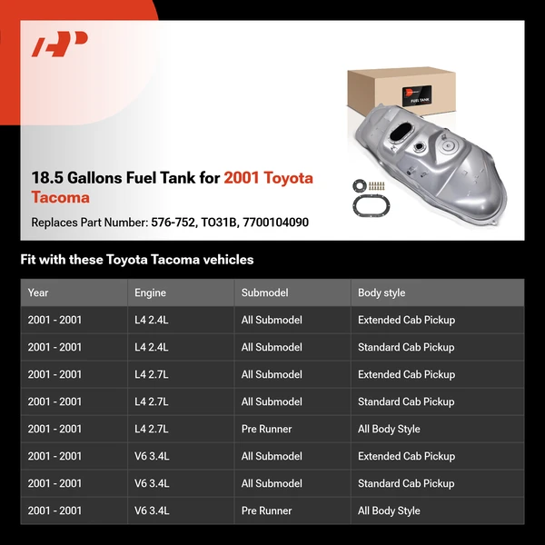 18.5 Gallons Fuel Tank for 2001 Toyota Tacoma