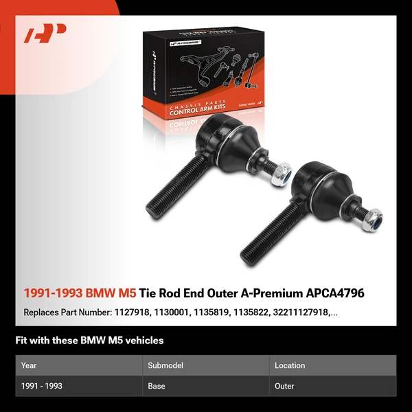 1991-1993 BMW M5 Tie Rod End Outer A-Premium APCA4796