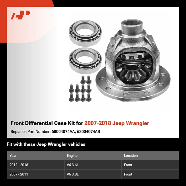 Front Differential Case Kit for 2007-2018 Jeep Wrangler
