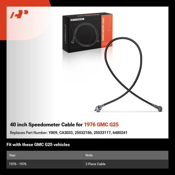 40 inch Speedometer Cable for 1976 GMC G25