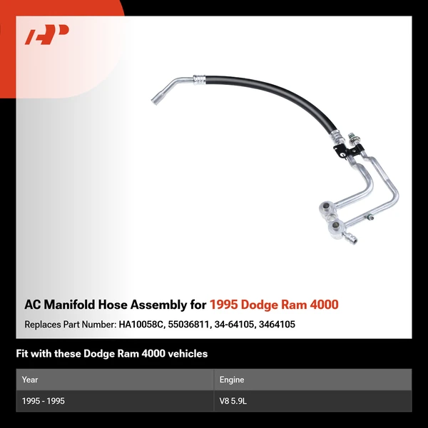 AC Manifold Hose Assembly for 1995 Dodge Ram 4000