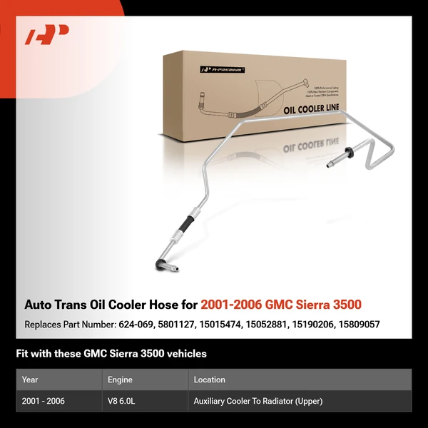 Auto Trans Oil Cooler Hose for 2001-2006 GMC Sierra 3500